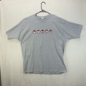 THIRD DAY Vintage Christian Rock Band T Shirt 90's XXL Manga Faces Us Tour Gray